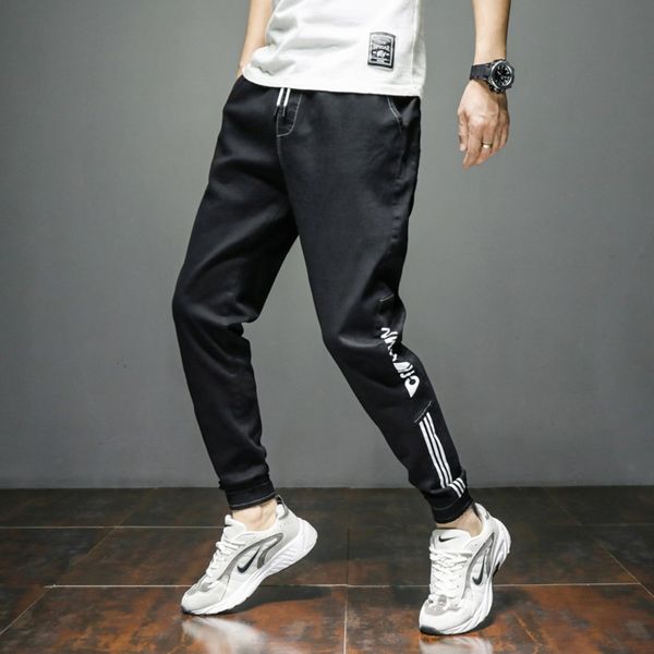 

весна и лето 2020 нового случайных штаны jeansjeans и jeansloose джинсов мужских тенденций моды большой случайных брюки мужского хлопок capr, Blue