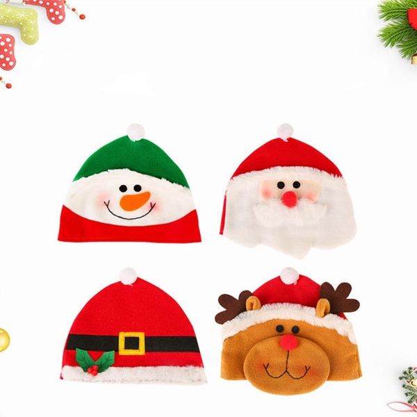 

рождественские украшения платье подарки санта крышка милый мультфильм санта-клаус снеговика лосей дети рождество шляпы t2i51612