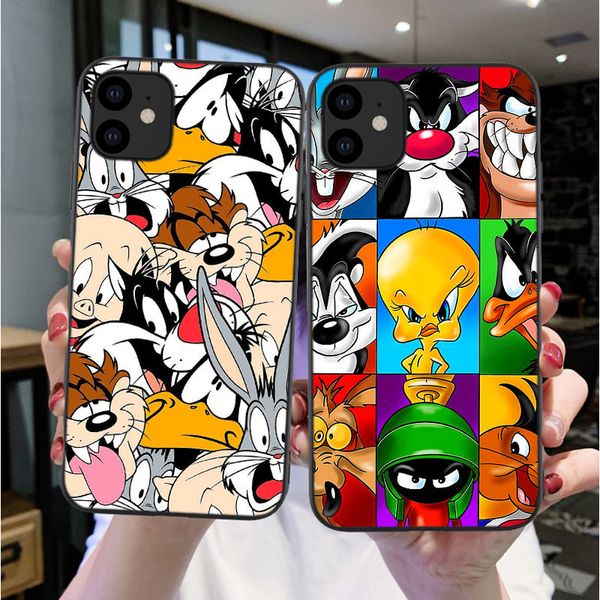 

cartoon rabbit wolf dog phone case iphones 11 12 pro max xr xs soft silicone cases for iphone se 7 8 6 6s plus shell