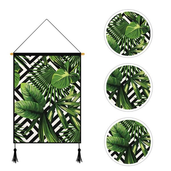 

1pc household valance decorative painting tropical plant pattern painting decor
