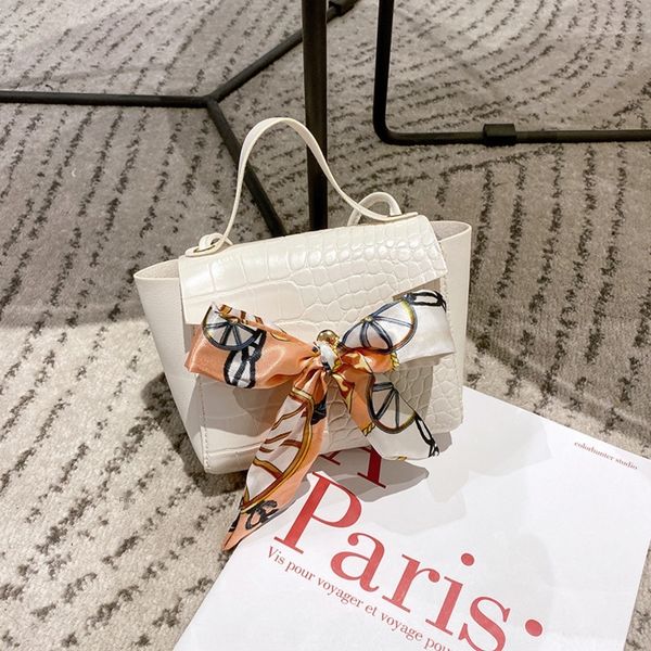 

женщин новый 2020 перекладина шарф плеча плеча осень корейский pu маленький мешок крокодил шелковый шарф сумка kjjy6