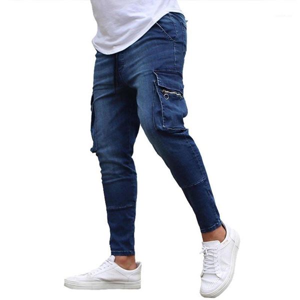 

sknny jeans casual cargo pants pocket men trousers black jeans blue denim pants long pencil men jogger clothing1