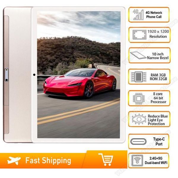 

new android 9.0 tablet 10 inch tablet pc 3g/4g phone call octa core 3gb 32/64 gb rom bluetooth 4.0 wi-fi 2.5d hd screen tablets1