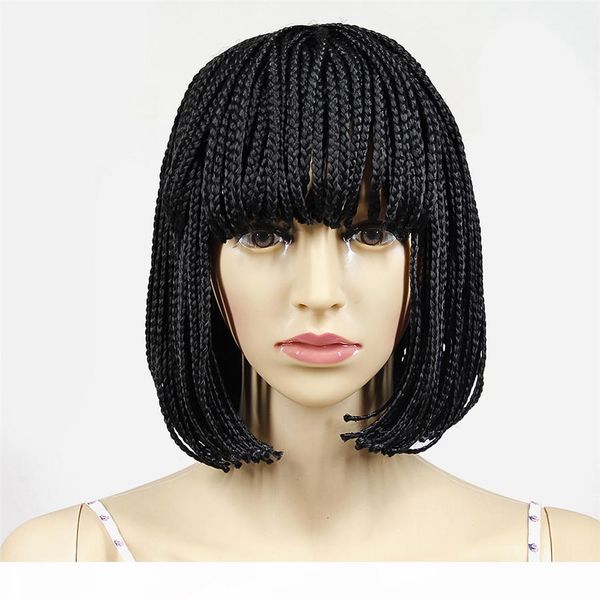 

wholesale sales inventor micro braid wigs for black women synthetic hair wigs kanelakon natural black tissage short afro wig box braid
