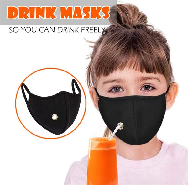 

with holes black mouth mask pure color children fashion face masks convenient washable foldable reusable 4mgc j2