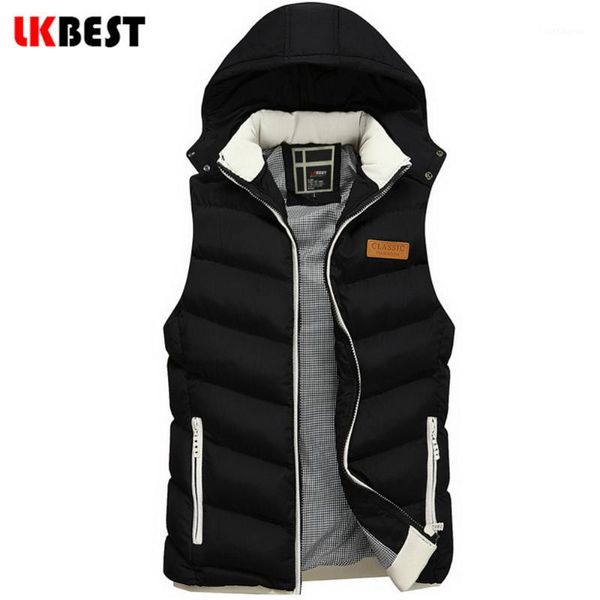 Homens Coletes Atacado - Lk Men's Waistcoat 2021 Marca Homens Vest Moda Outerwear Leisure Casual Casaco de Inverno Quente Casaco sem mangas