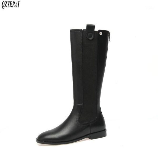 

new winter genuine leather knee boots women boots the knight motorcycle female women shoes cowhide size 34-431, Black