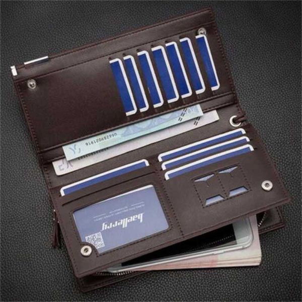 

men's fashion leather wallet bifold id card holder purse checkbook long clutch bags handbags, Red;black