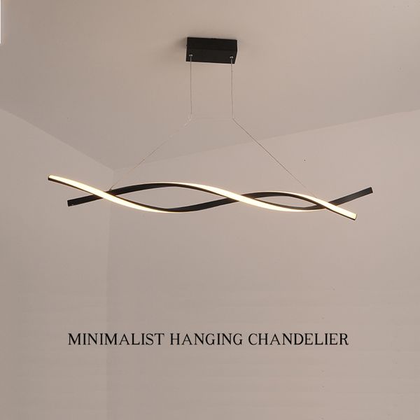 

2021 new matte black or grey minimalist modern led for living dining kitchen room surface mounted chandelier 43hm