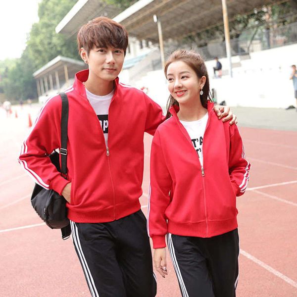 

coat men's cardigan three bar thin leisure stand collar sweater sports meeting class clothes embroidered men, Gray