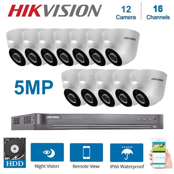 

hikvision english 16 channels dvr video surveillance with 12 pcs 5mp 4 in 1camera indoor night vision cctv security system kits1