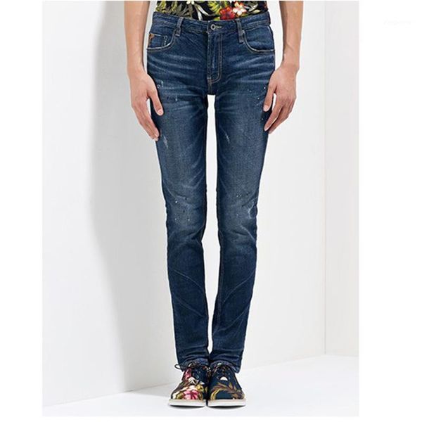 

nice spring mens fashion denim pants cotton blue color pockets brand clothing for slim straight jeans male trousers1