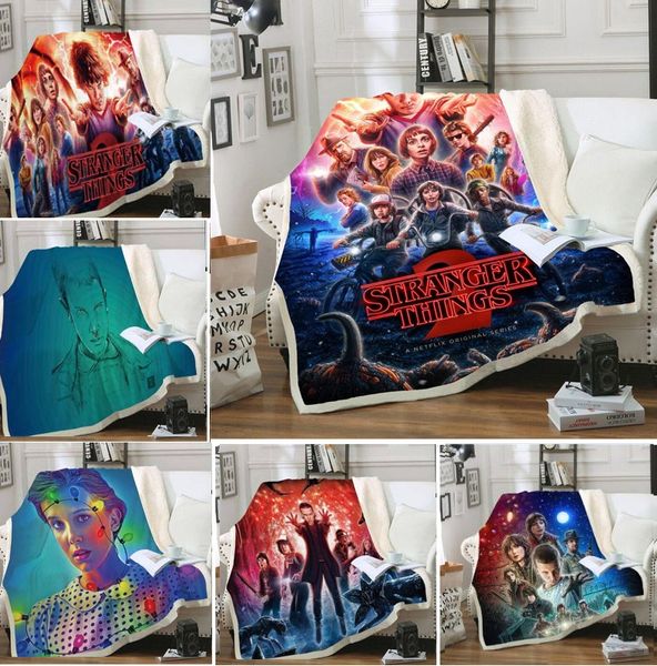

3d stranger things printed sofa flannel blanket scotland fleece throw bedspread blanket microfiber