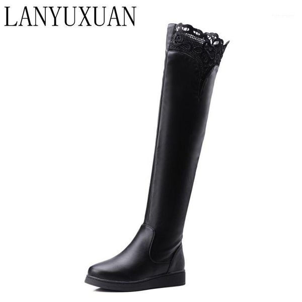 

boots 2021 botas mujer big size 34-43 brand design patch color over the knee thick sole platform slim long winter autumn x79-111, Black