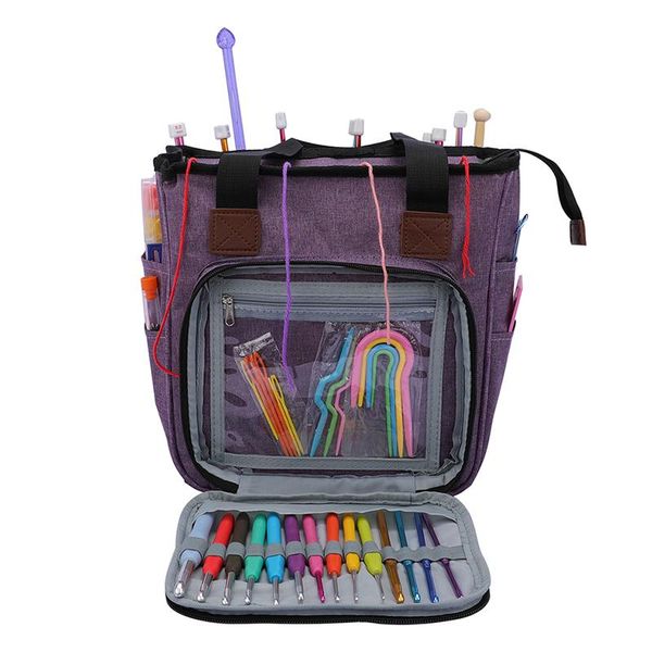 

storage bags knitting bag portable yarn tote for wool crochet hooks needles sewing supplies set diy household organizer