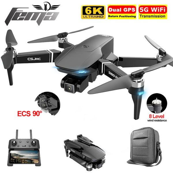 

brushless gps drone 6k with hd camera 1km long distance 5g wifi fpv professional quadcopter dron s189 201125