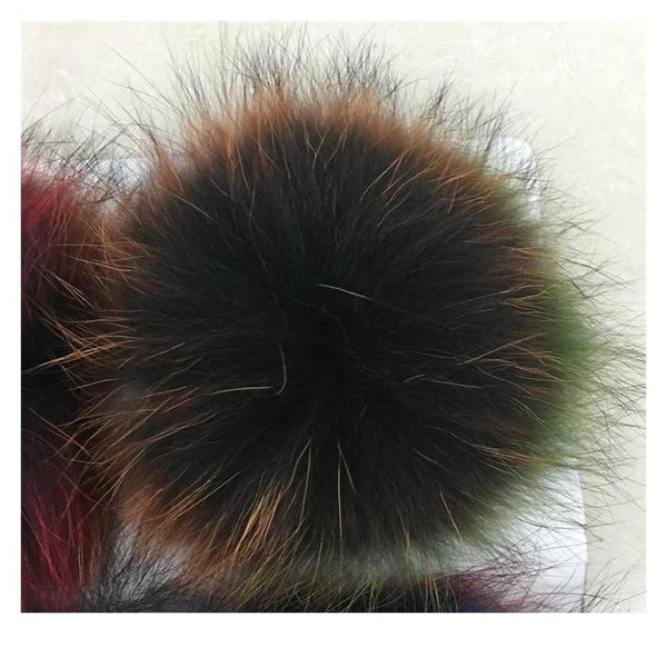 

20 pcs real fur pompoms 13-15cm diy raccoon fox fur pom poms fur balls for hats cap scarf shoes accessori jllvay
