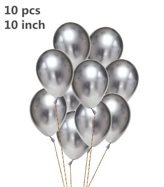 

10 шт. 10 дюймов новые металлические латексные воздушные шары густые жемчужные металлические хромированные сплава цветов фотографии свадьба