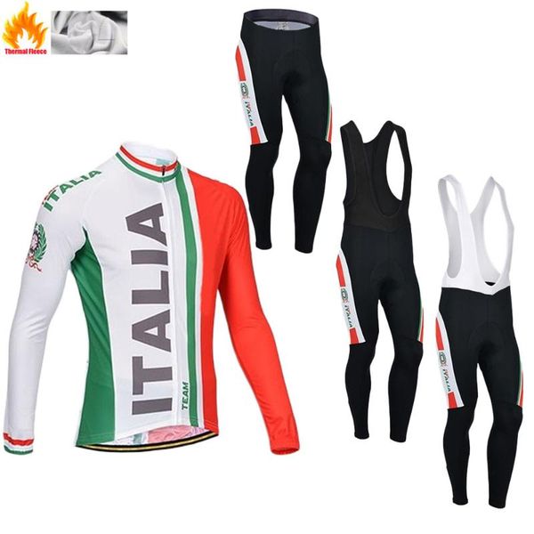 

winter italy cycling jersey long sleeve set 2020 men clothing road bike suit mtb pants wear, Black;blue