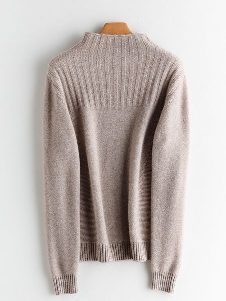 

2021 new ladies half tall pure autumn woolen sweater 7zw3, White;black