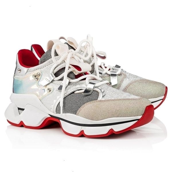 

sock rivet 19s flat runner v51 spike krystal red donna bottom casual shoes glitter sunset new loubi run sneakers nzro, Black