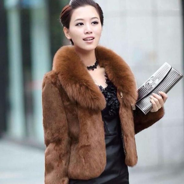 

new 2019 autumn winter imitation fur coat women jackets short slim temperament faux fur jacket elegant fashion coat women1, Black
