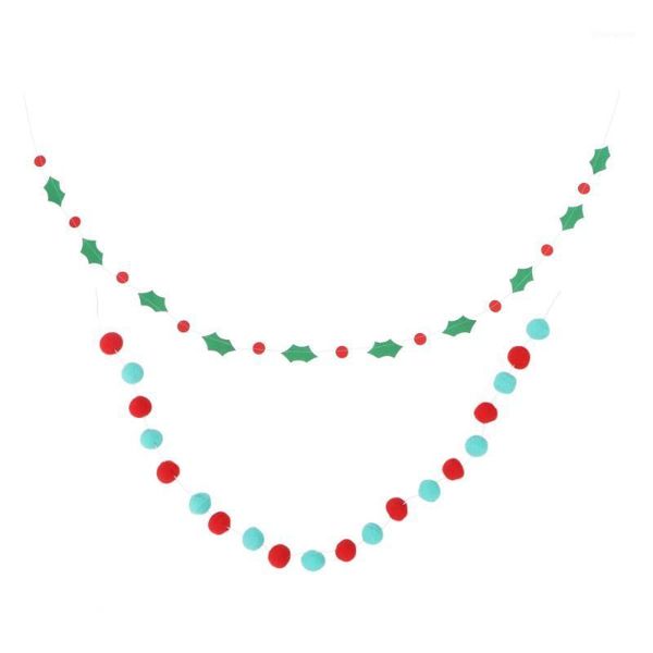 

2pcs christmas flower bunting christmas banner pendants decorations for party tree1