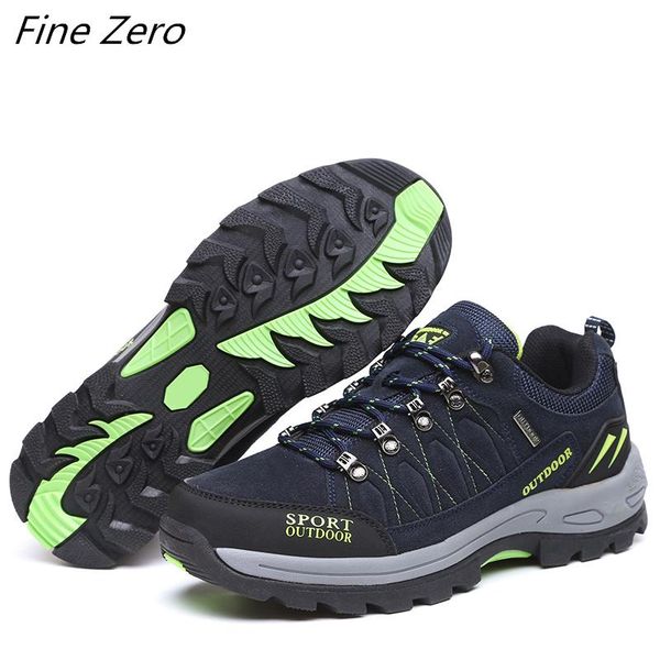 

couple's outdoor shoes men autumn wearable non-slip daily casual man shoes rubber outsole footwear male hiking boots work, Black