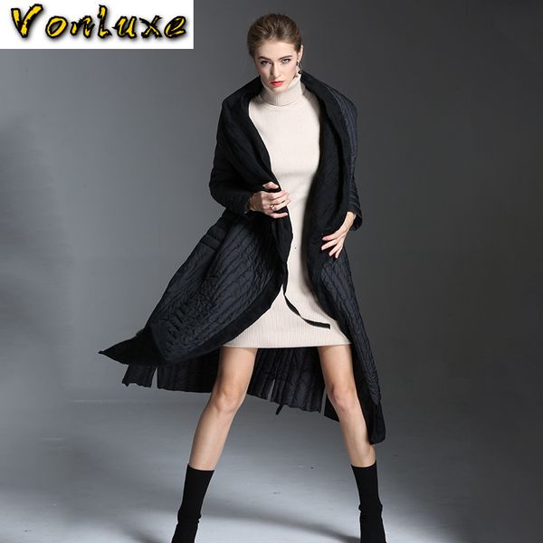 

winter women 90% duck coat 2020 warm parka female maxi long down jacket quilted women's outerwear coats oversize, Black