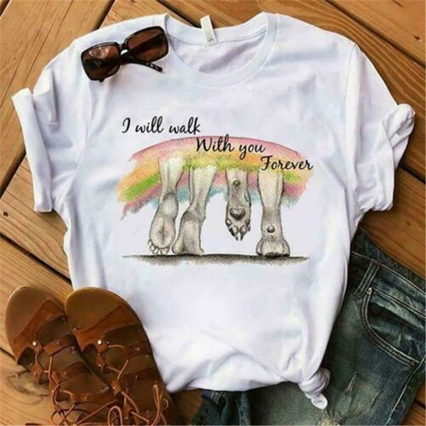 

dog lover i will walk with you forever men t-shirt cotton s-3xl hip-hop tee shirt sport hooded sweatshirt hoodie
