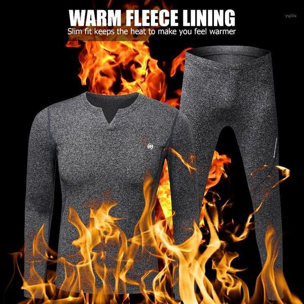 

gym clothing 2pcs men winter thermal underwear fleece lining thick warm v neck long sleeve pants johns and set sportswear1, White;black