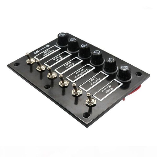 

marine boat styling dc12v 24v circuit protection truck 6 gang on off car accessories auto toggle switch panel caravan with fuses1