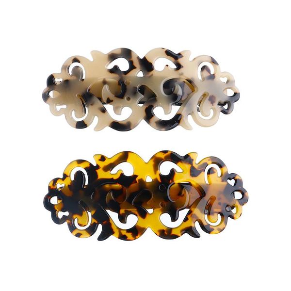 

mi dairy brand 2020 new arrival acetic acid spring ponytail clips two colors tortoise shell hollowing out barrettes hairpin