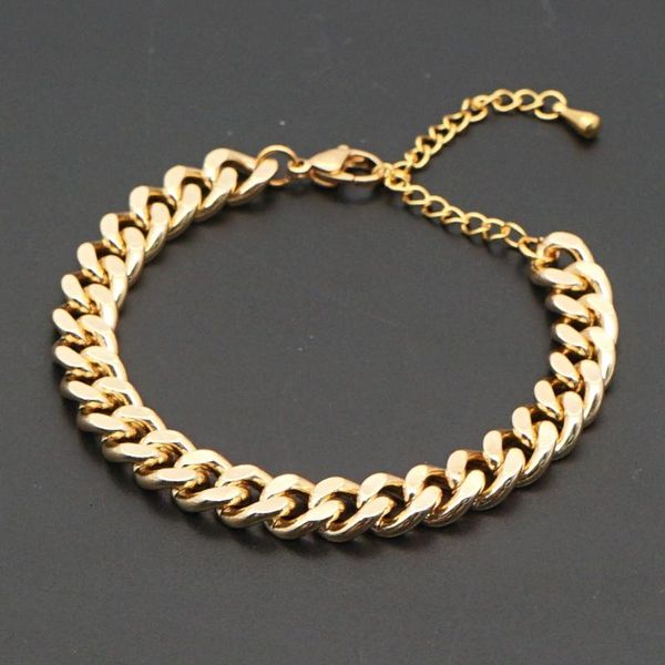

go2boho bracelets for men bracelet 2021 fashion women jewellery cuban chain jewelry gold plated adjustable link, Golden;silver