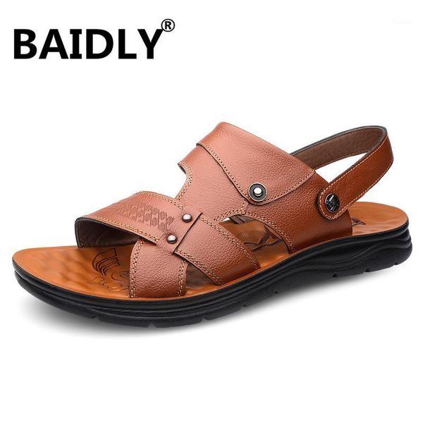 

handmade leather beach sandals fashion casual shoes for men summer outdoor slippers male walk travel outdoor sneakers sandalia1, Black