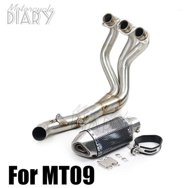

mt09 fz09 motorcycle exhaust system slip-on modified front link pipe db killer akrap muffler escape moto for yzf mt-09 fz-091