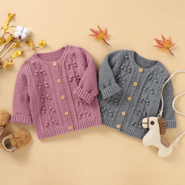 

2020 baby knitted coat spring autumn clothing baby boy girl long sleeve sweatshirt casual kids outerwear cardigan 6-24m 1029, Blue;gray