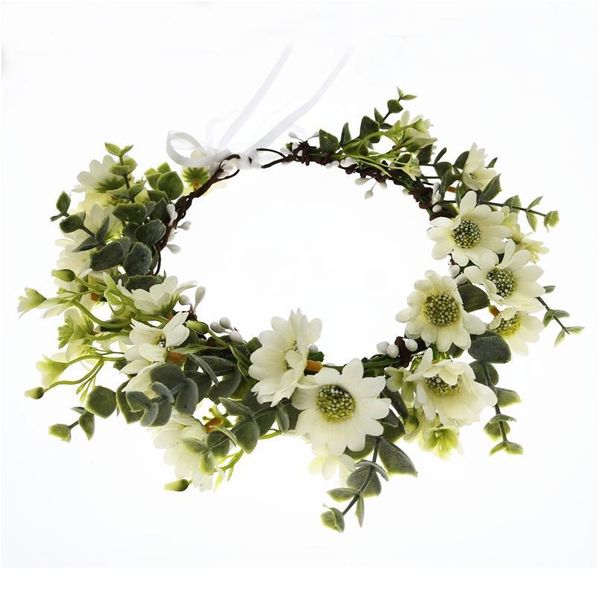 

daisy flowers crown festival headpiece women hair accessories headdress girl baby crown floral garland wedding floral qylpdp