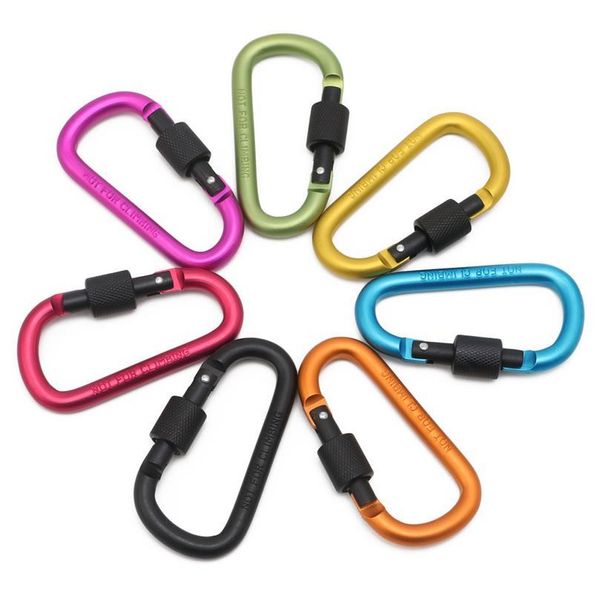 

bold 8cm locking type d quickdraw carabiner backpack buckle hanging aluminum nut qylxnb