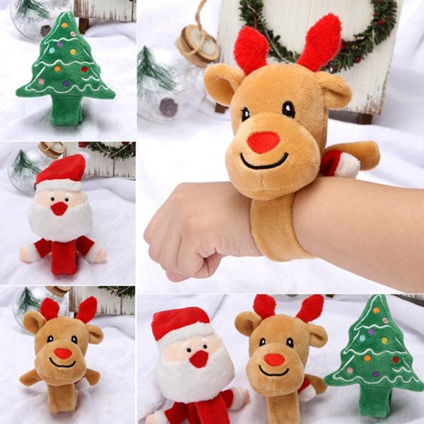 

флэш рождество slap привязать браслет похлопывая круг xmas дети подарок санта-клауса рождественская елка deer похлопал кольцо party kid toy