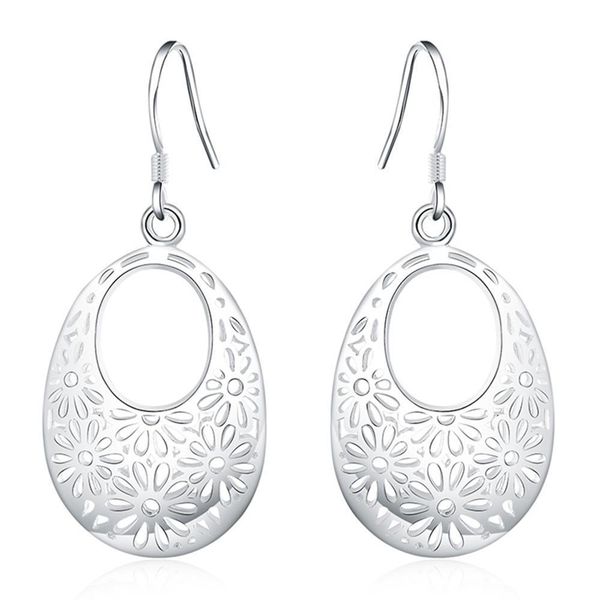 

wholesale new arrive gift silver earring jewelry beauty drop hollow leaf for women lady retro hook wedding party gift e581 h bbymay, Golden