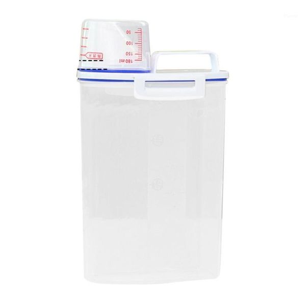 

portable size transparent plastic kitchen cereal container grain storage case bean bin rice storage box1