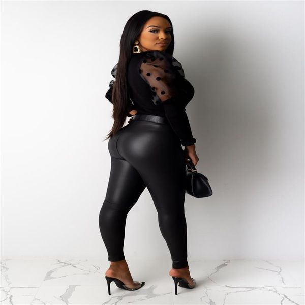 

designer polka sleeve womens collar womens dot blouses shirts color female solid panelled autumn puff ruffle winter ronld, Black