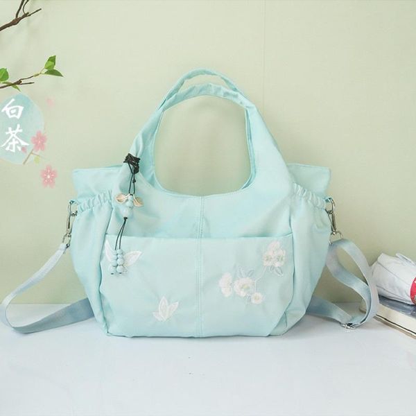 

women oxford embroidery floral hanbag female shoulder crossbody bag cloth sack ladies pouch bolsa feminina bolso mujer for girls