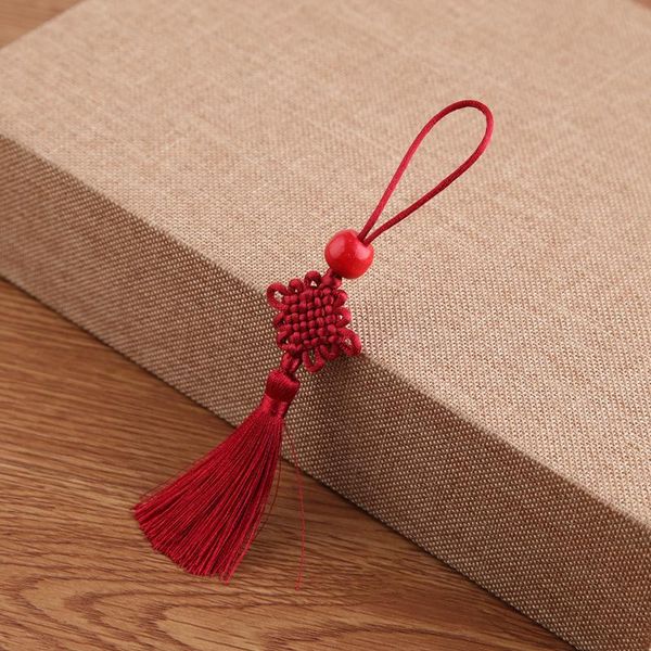 

5pcs red beads mini chinese knot tassel diy jewelry accessories home textile curtain garment sewing macrame decoration pendant h wmtcut