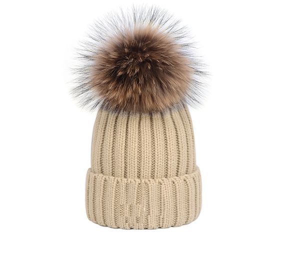

gorro bonnet зим вязаного real fur hat женщина сгущает шапочки с 15смом real енота мехового помпоном разминка caps девочка snapback помпон b, Blue;gray