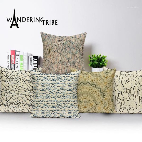 

geometric cushion cover nordic home decoration linen pillow 45 * 45 shabby chic living room cushionscustom quality green kissen1