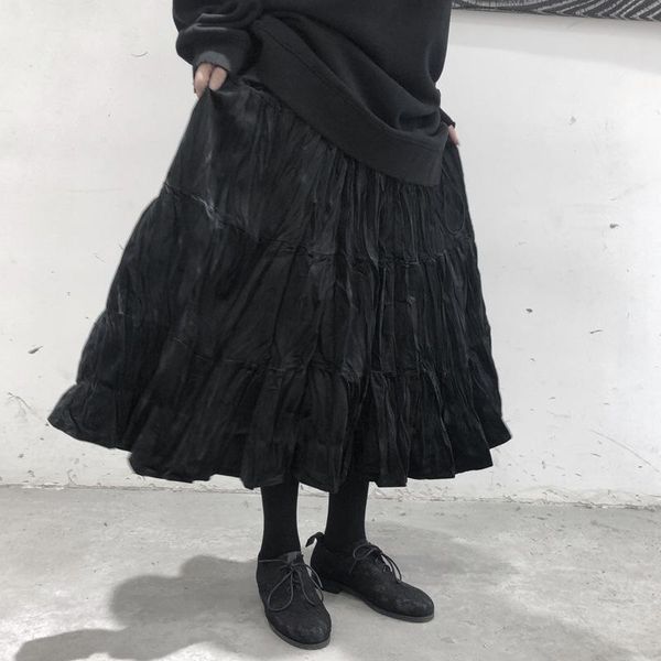 

skirts mid-long autumn and winter skirt a407, Black