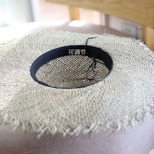 

new fashion women sun hat breathable straw visor hats casual summer wide brim beach hat jazz straw hat outdoor 201015, Blue;gray