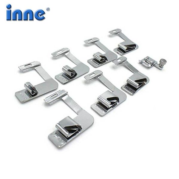 

inne 7pcs rolled hem feet sewing machine presser foot crimping press 7 size household accessories multifunction universal 6-15mm, Black